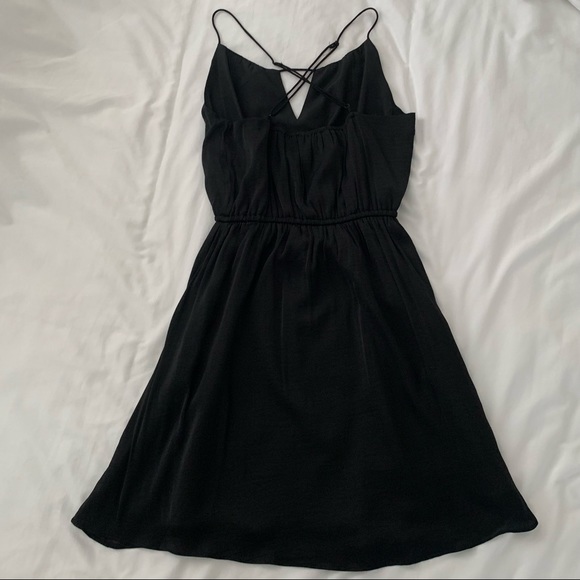 LITTLE BLACK SATIN DRESS - STRAPPY BACK - Picture 3 of 3